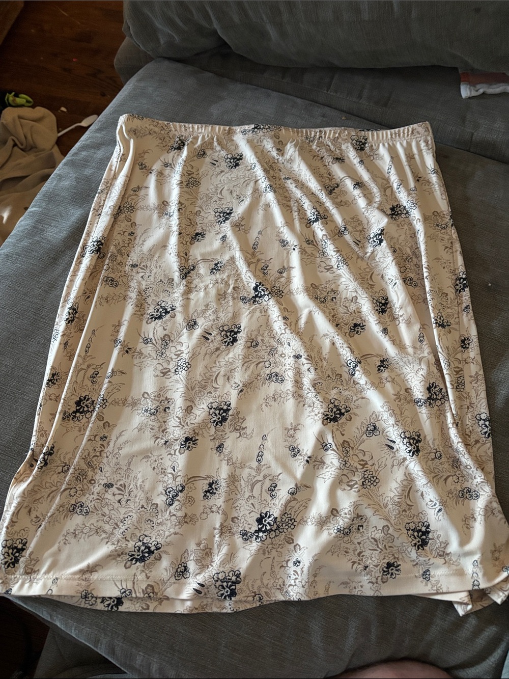 Women's Cream Floral Print Skirt Size XL from Merona